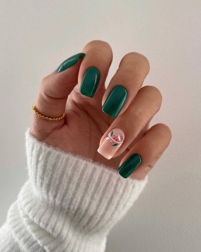 25+ Green Christmas Nail Ideas For A Festive Holiday Look 6 Green Christmas Nails 25 Festive Ideas