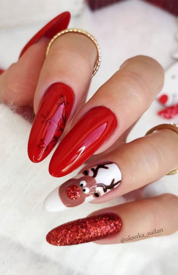 25+ Red Christmas Nails That'Ll Make You Feel Festive Af 12 Red Christmas Nails 9