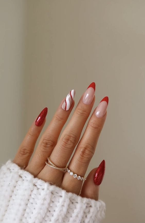 25+ Red Christmas Nails That'Ll Make You Feel Festive Af 3 Red Christmas Nails